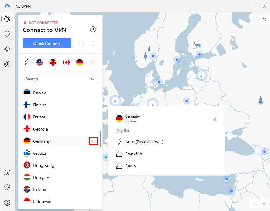 VPN networks in Europe. 