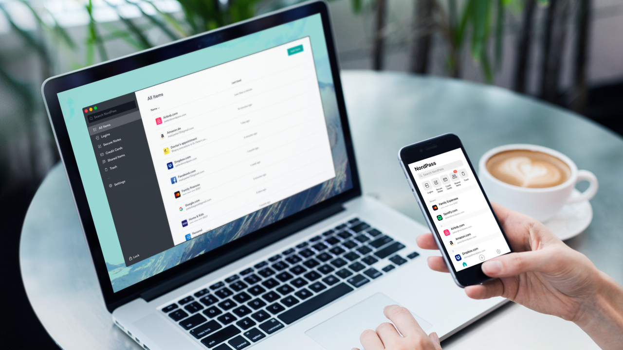 NordPass on a laptop and smart phone.