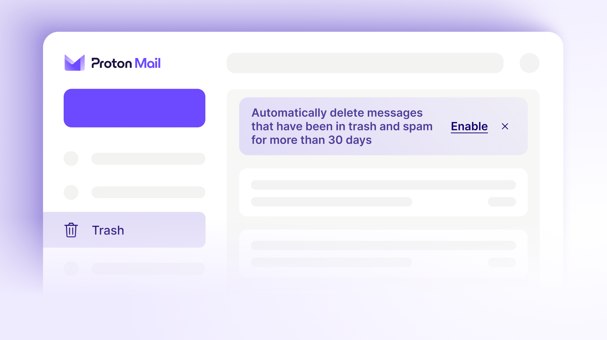 Filtering options on Proton Mail.